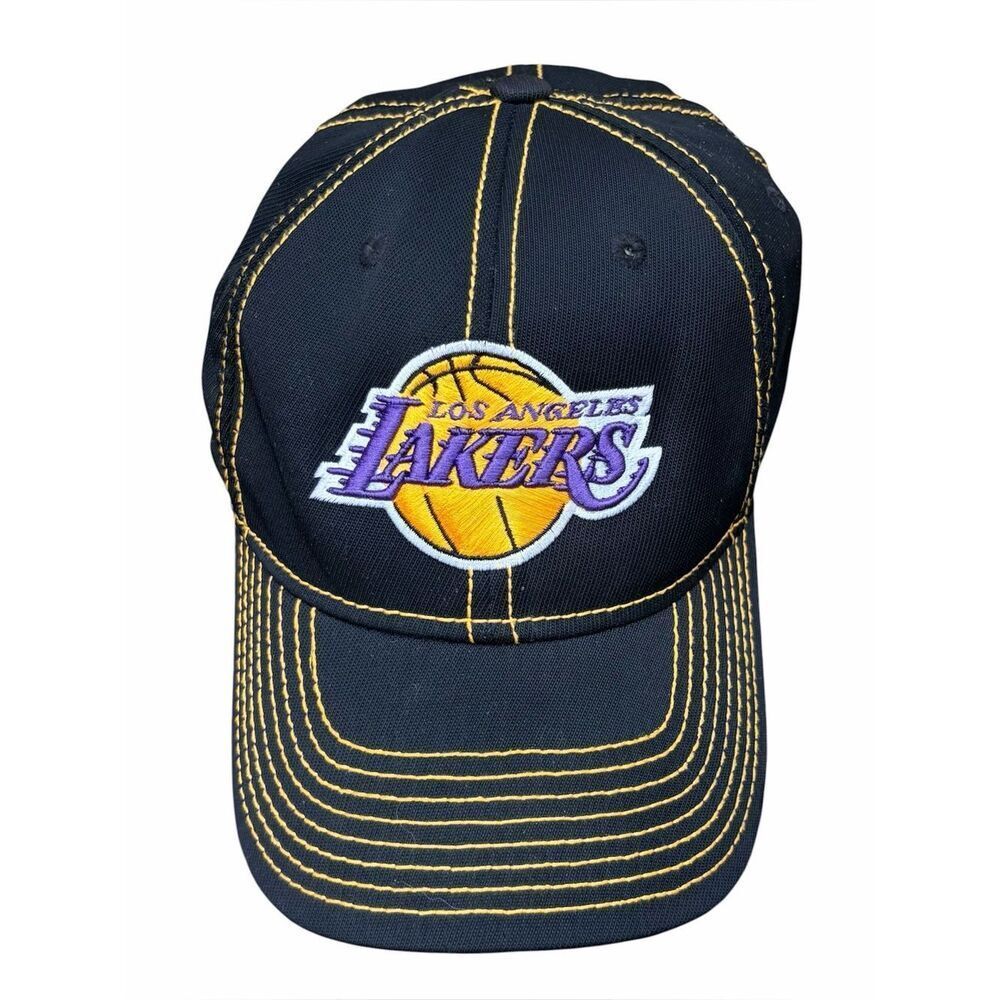 Adidas NBA Los Angeles Lakers Basketball Black Baseball Hat/Cap Size L/XL EUC